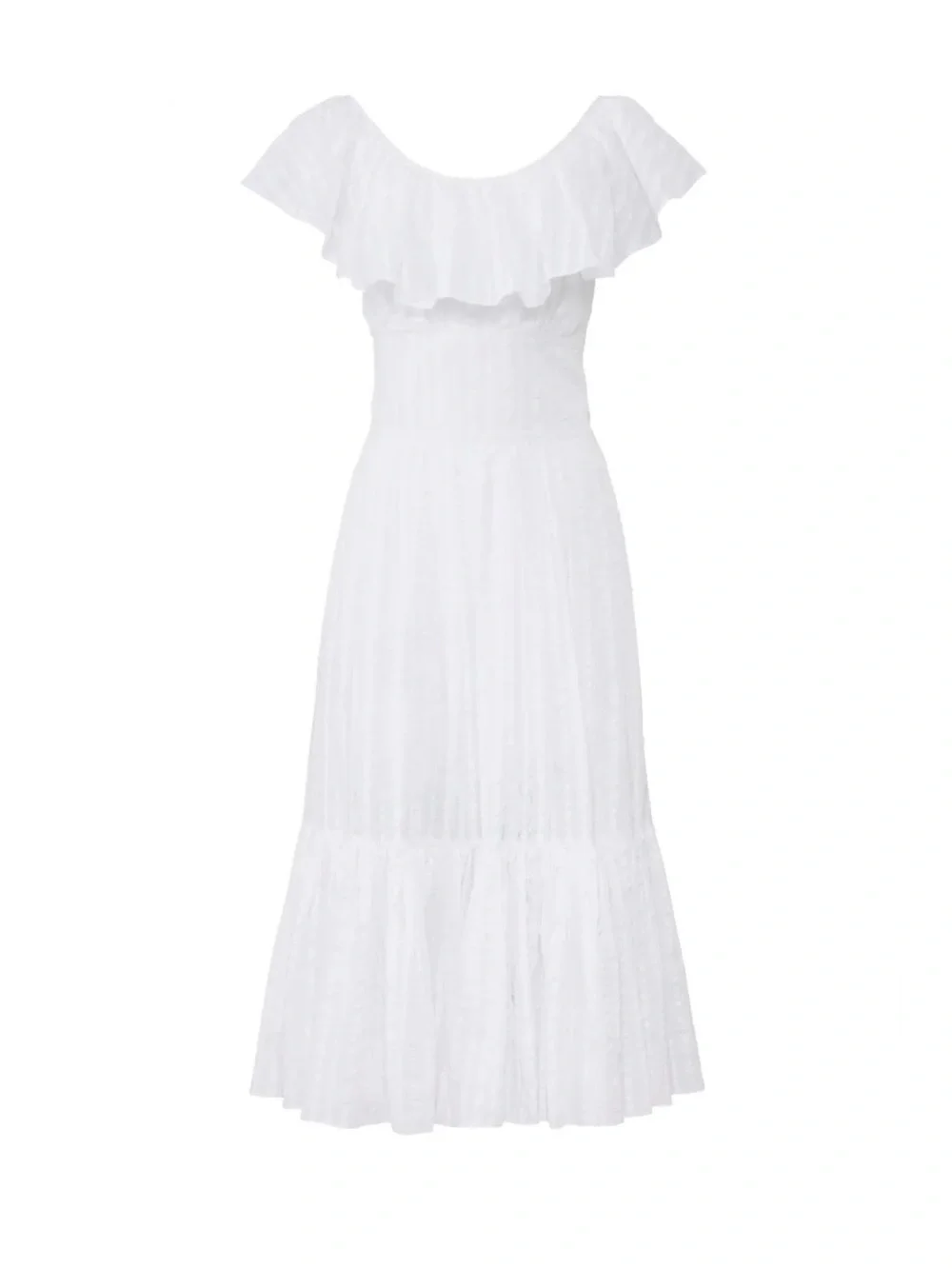 NWT Tory Burch Striped White Seersucker Dress Size 8 Retail $448